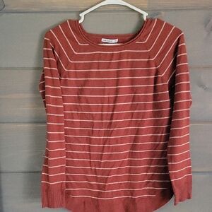 Pink Clover Rust Striped Sweater